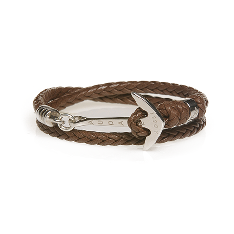 bracciale audace d551 2 giri color cuoio marrone scuro
