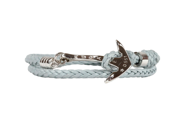 bracciale audace d551 2 giri pelle bianco ancora
