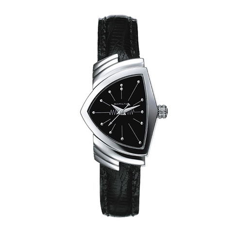 orologio hamilton ventura quarzo lady pelle nera h24211732