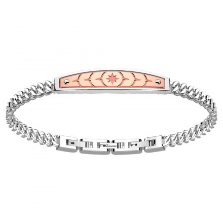 bracciale zancan uomo acciaio placca rosa