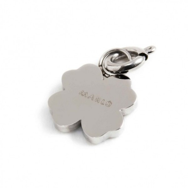 marlu - charm acciaio strass bianchi croce