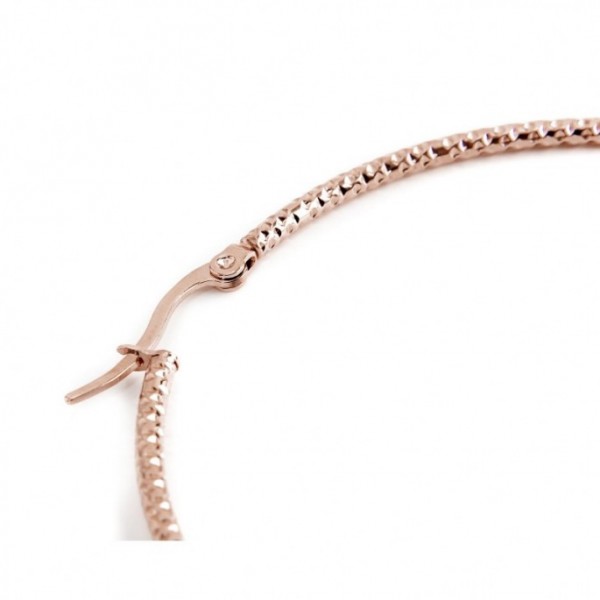 marlu mono orecchino cerchio pvd rose' martellato diametro 2,6cm