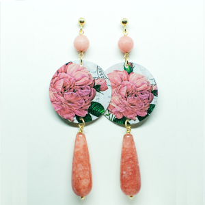 lebole gioielli orecchini rosa con fiore