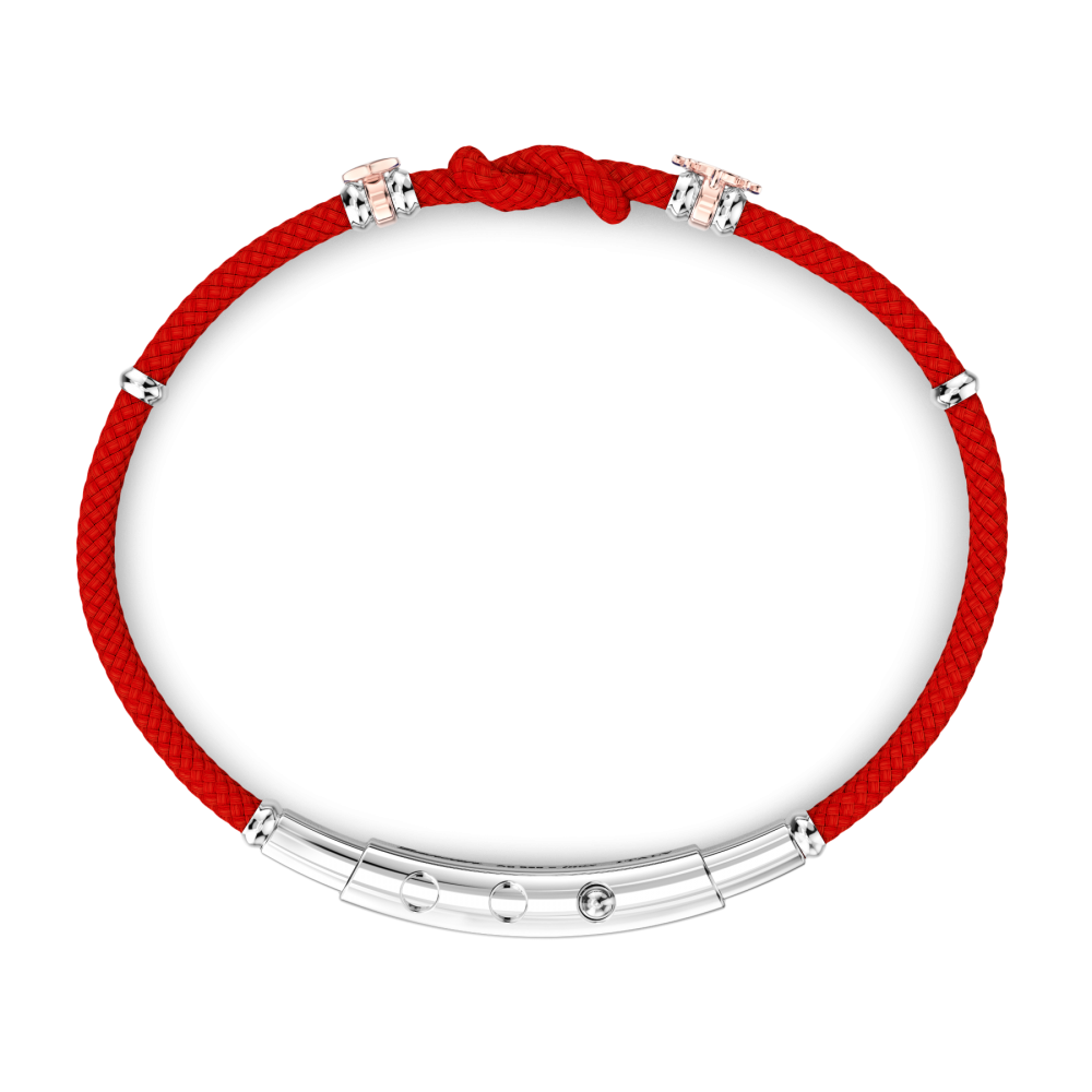 bracciale zancan in kevlar con nodo nautico rosso: 2