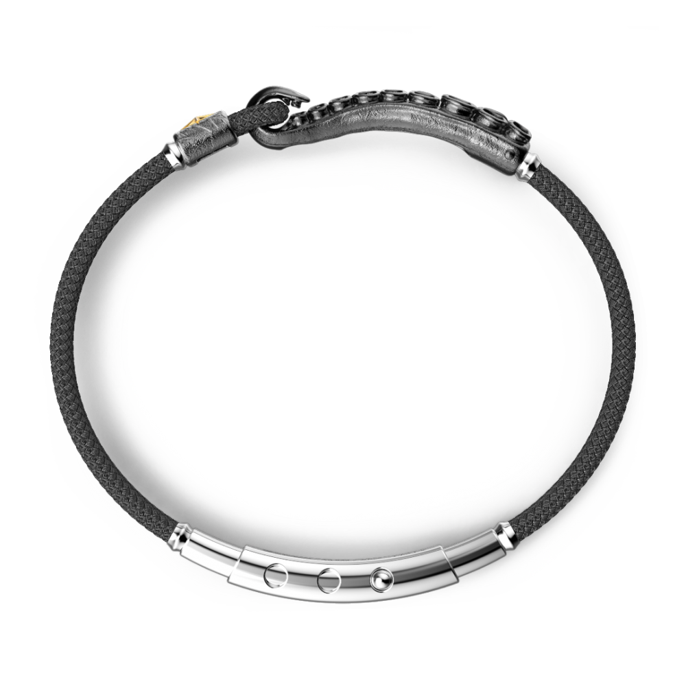 bracciale zancan in argento brunito con tentacoli di piovra: 2