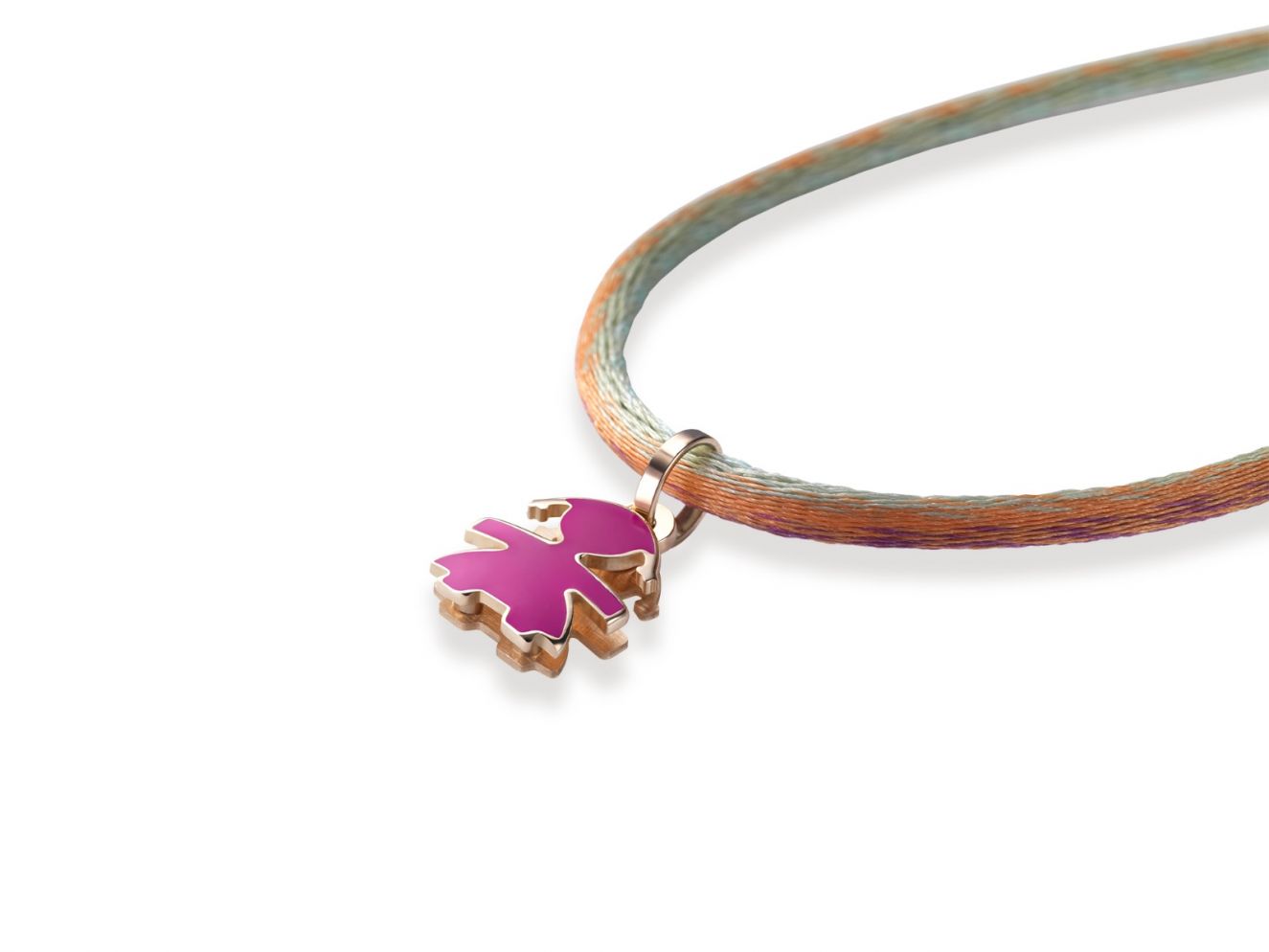 le bebe - ciondolo bimba oro rosa e smalto viola: 2