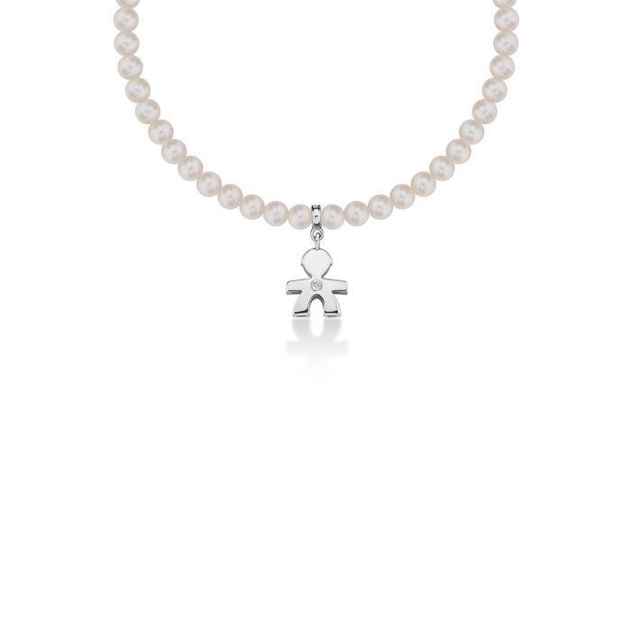le bebe - le perle bracciale bimbo oro bianco, perle e diamante: 2