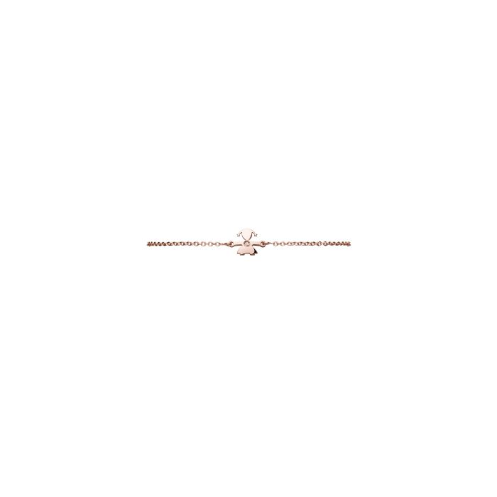 le bebe - bracciale i preziosi con sagoma bimba in oro rosa e diamante: 2