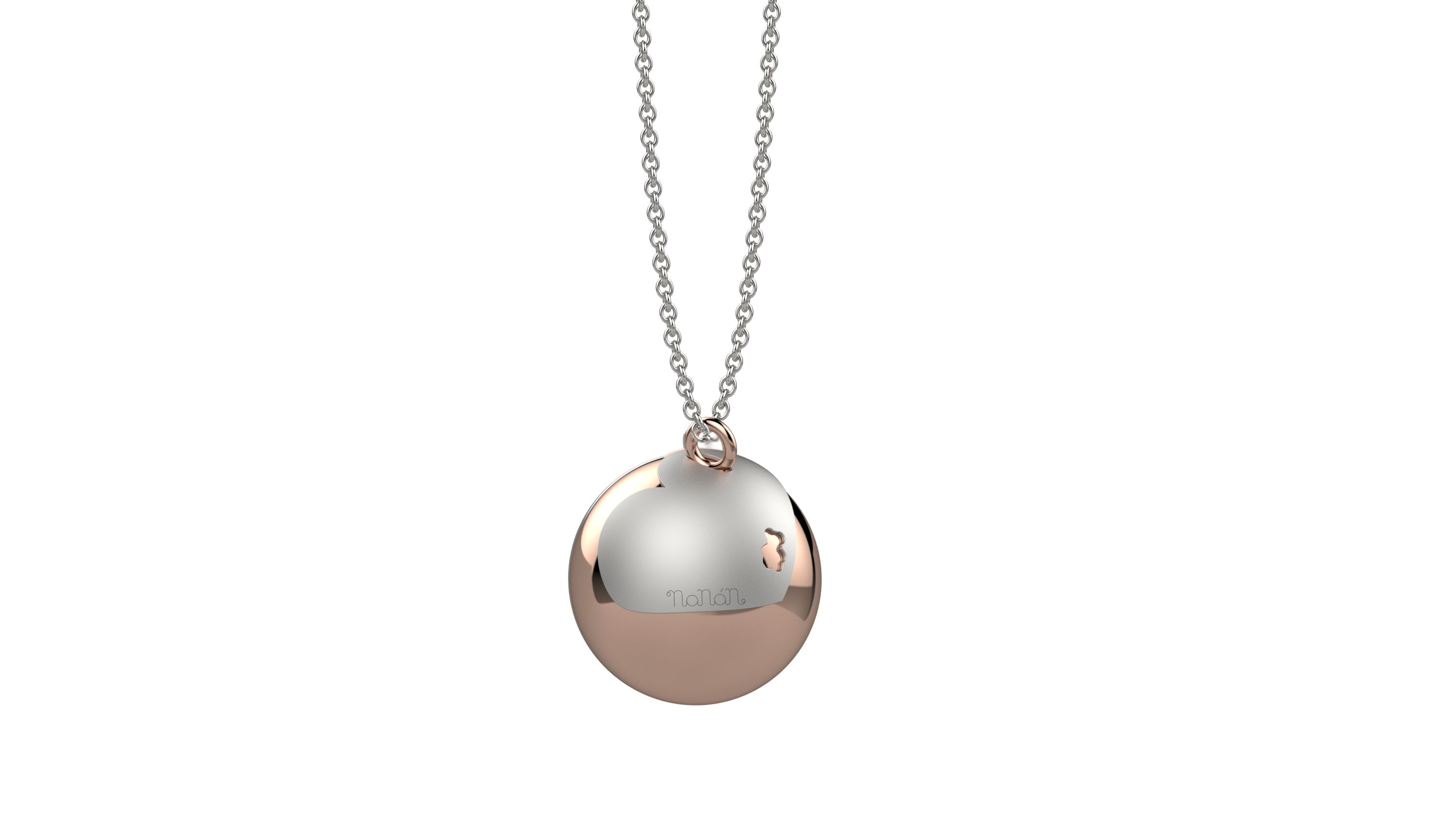 pendente argento 925 con bolas in metallo e catena
