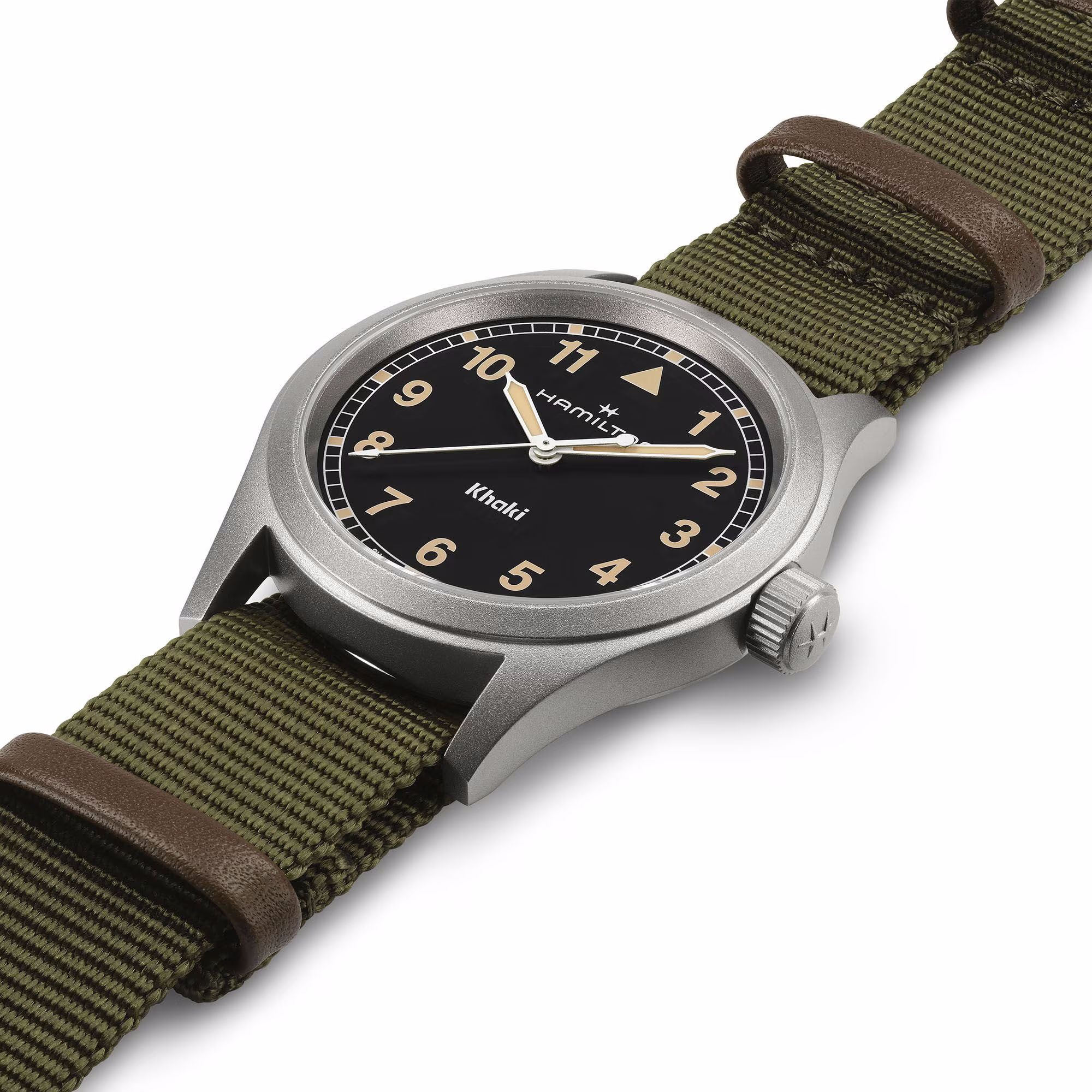 hamilton khaki field quartz 38 mm quadrante nero