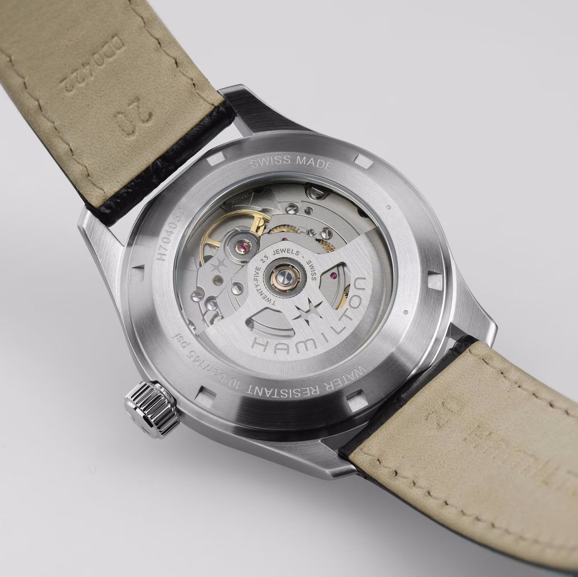 hamilton khaki field murph 38mm quadrante bianco
