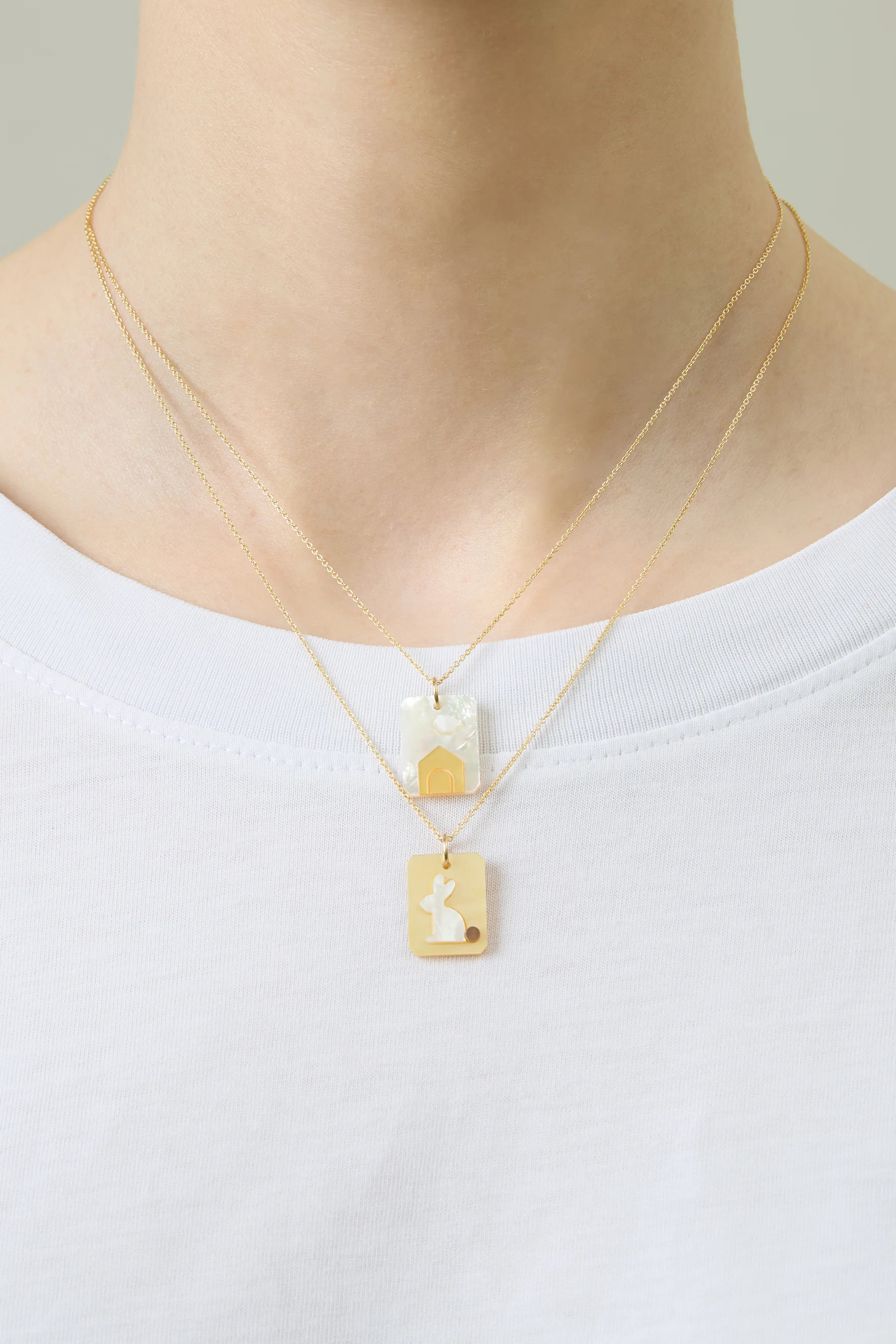 collana cameo conejito madreperla