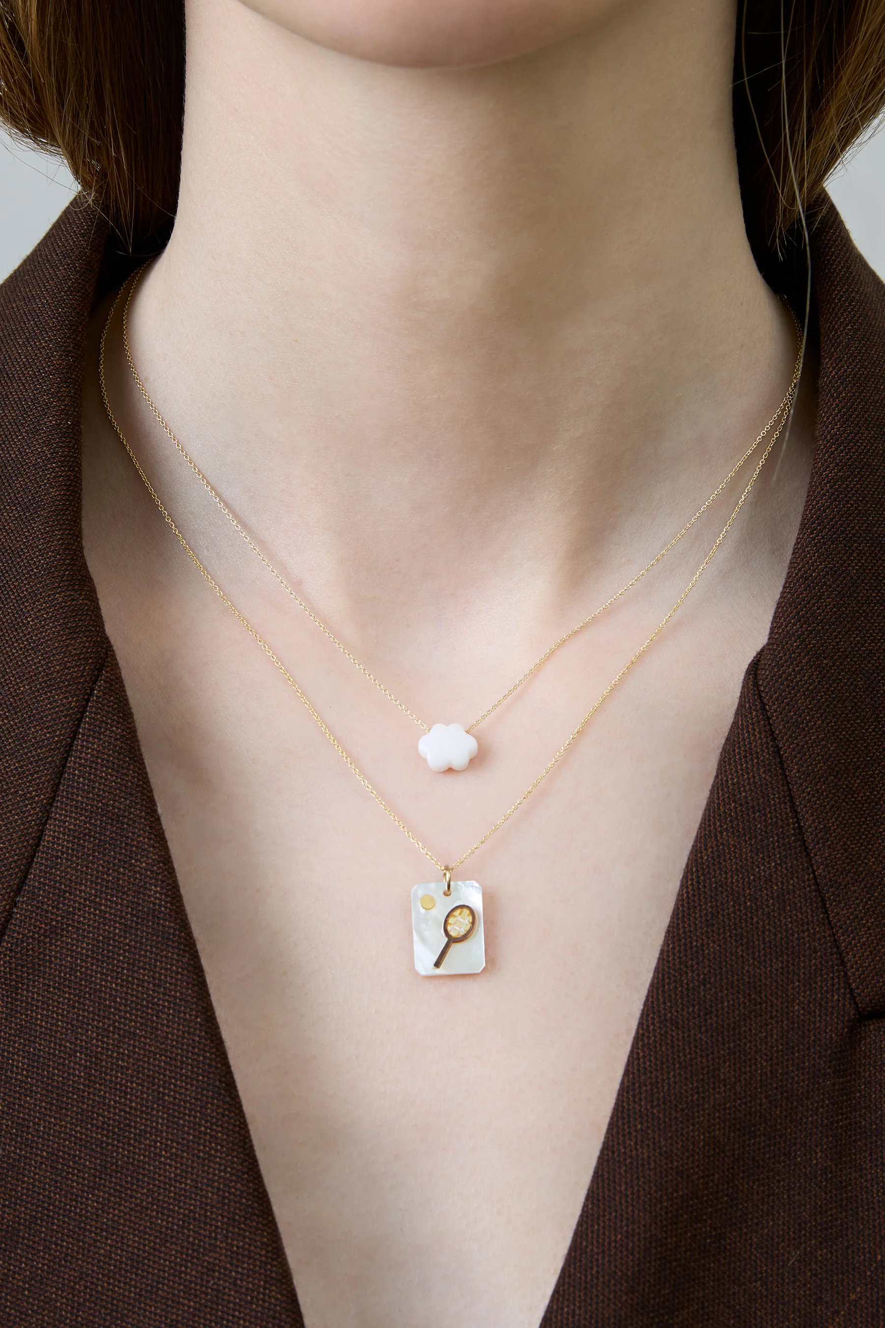 collana cameo tennis madreperla