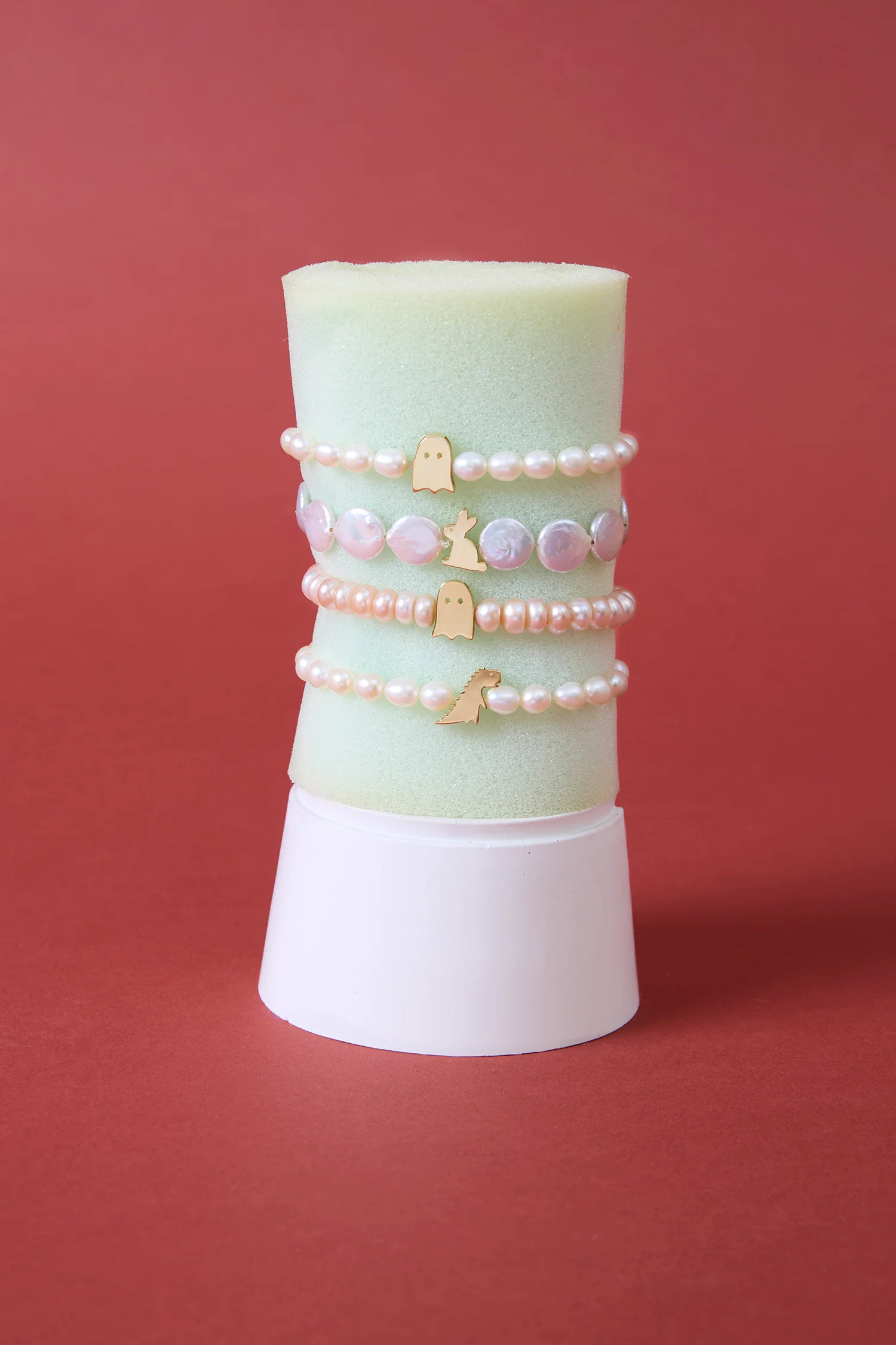 bracciale bold perla rosa fantasma