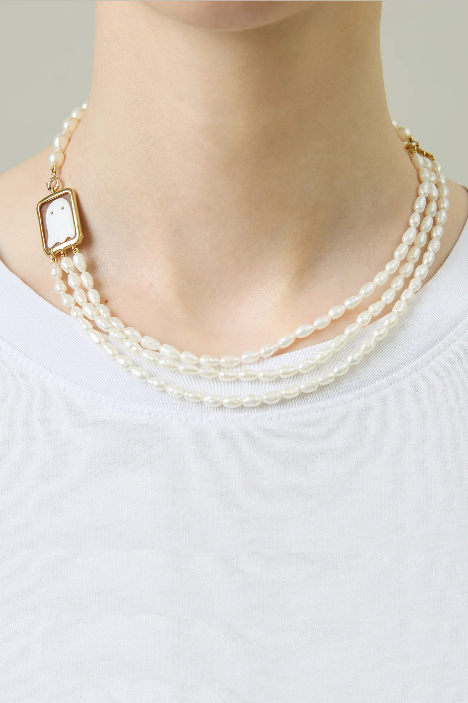collana perle e cameo fantasma