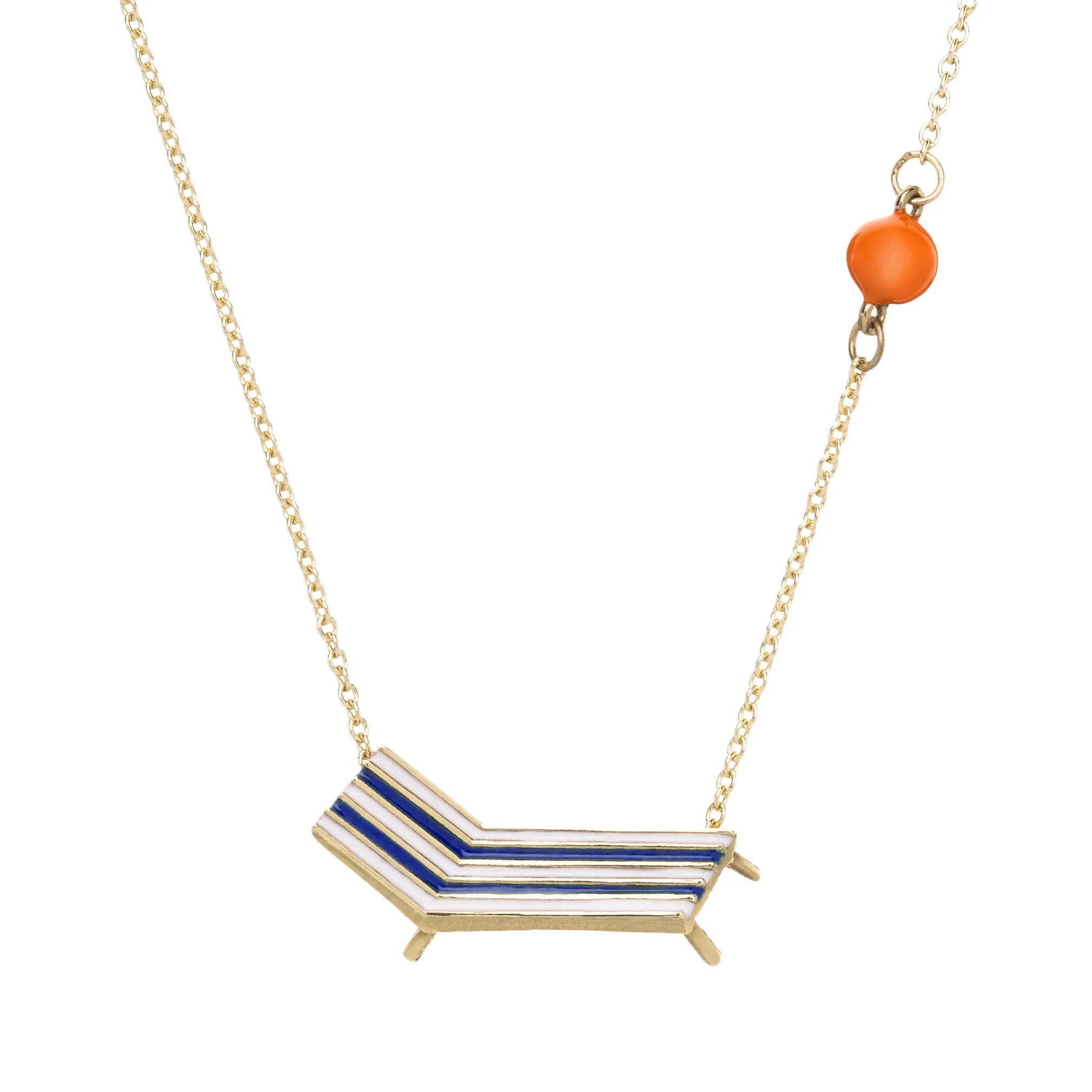 beach chair smalto blu collana