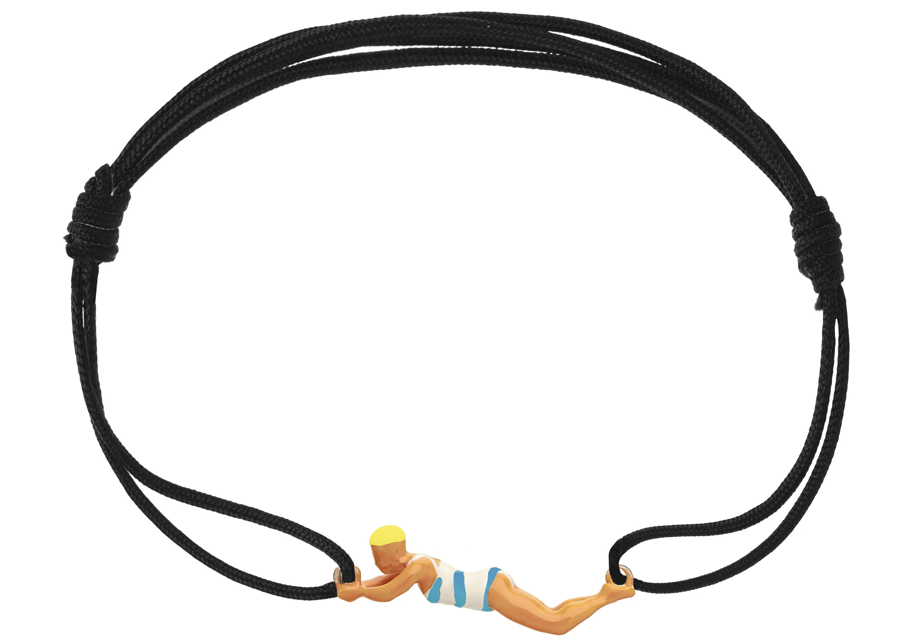 nadadora rahada smalto blu bracciale cordino