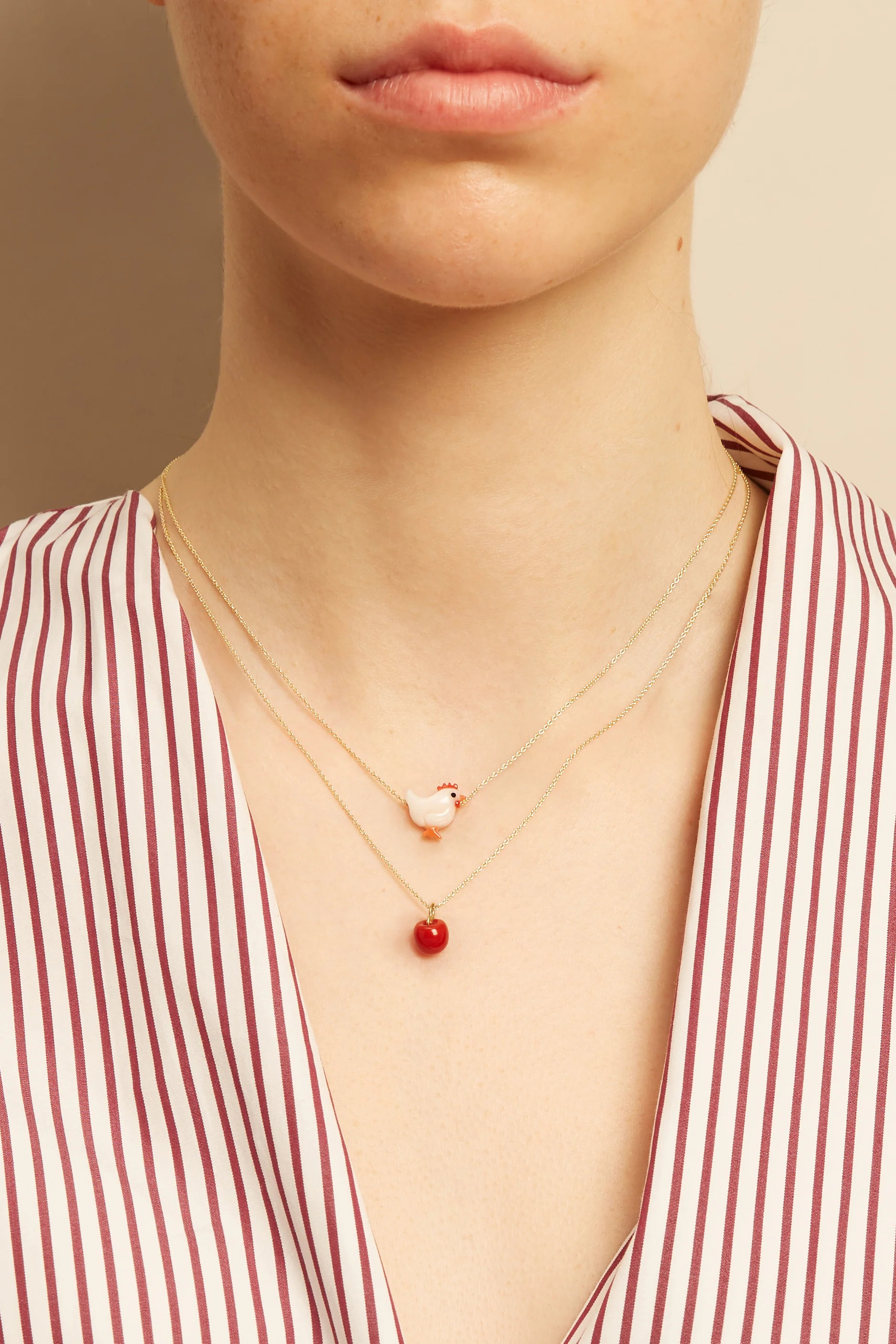apple corallo rosso collana