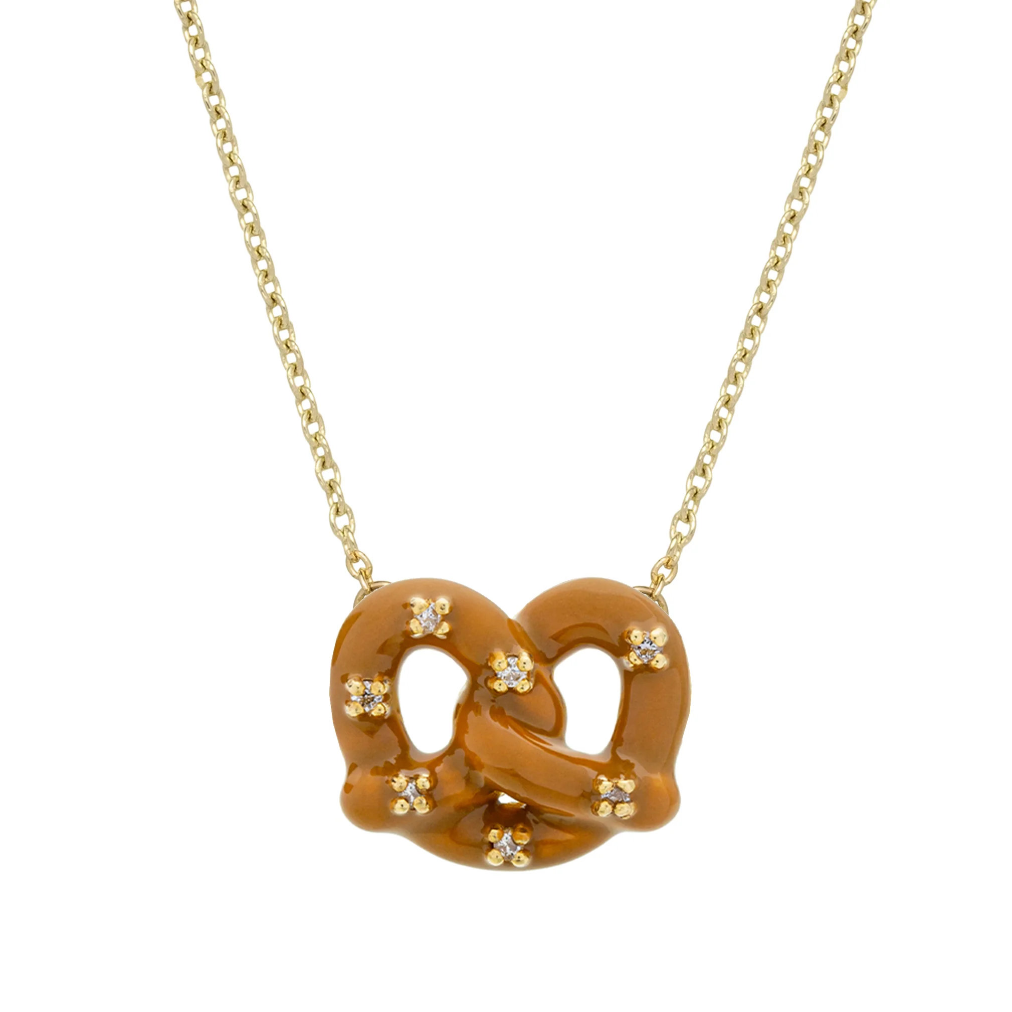 pretzel brillante collana