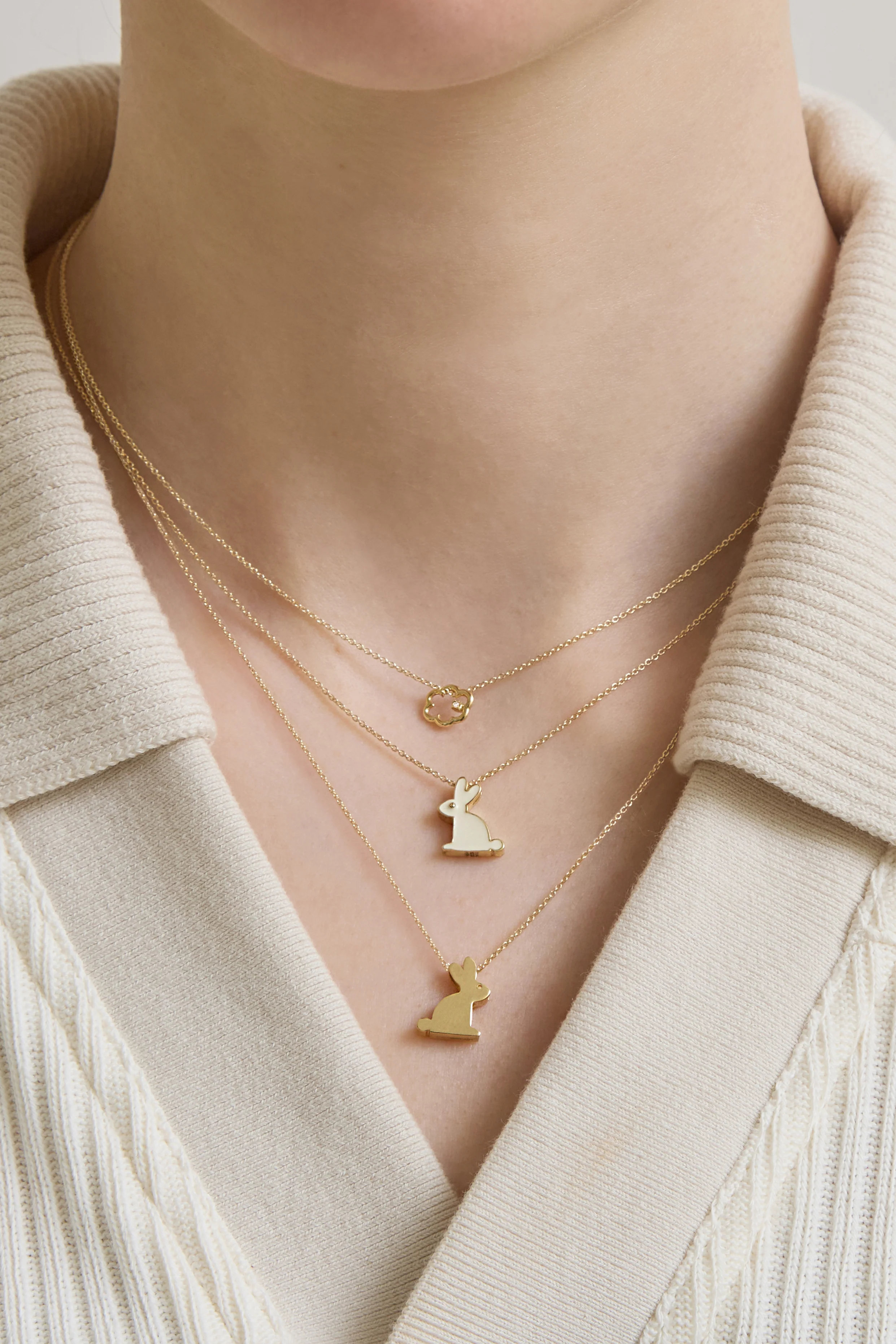 conejito bold bianco collana