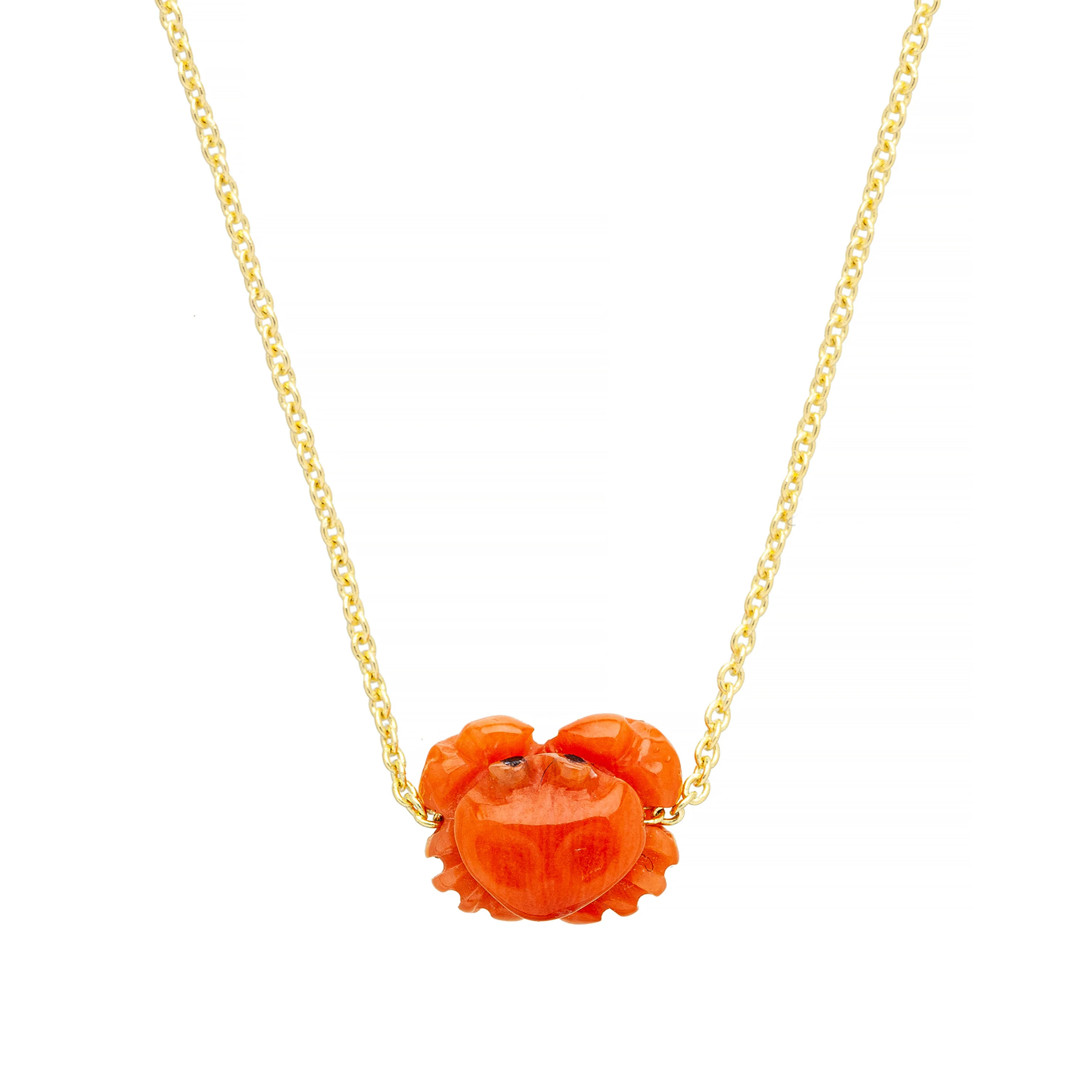 mini cangrejo rosso collana