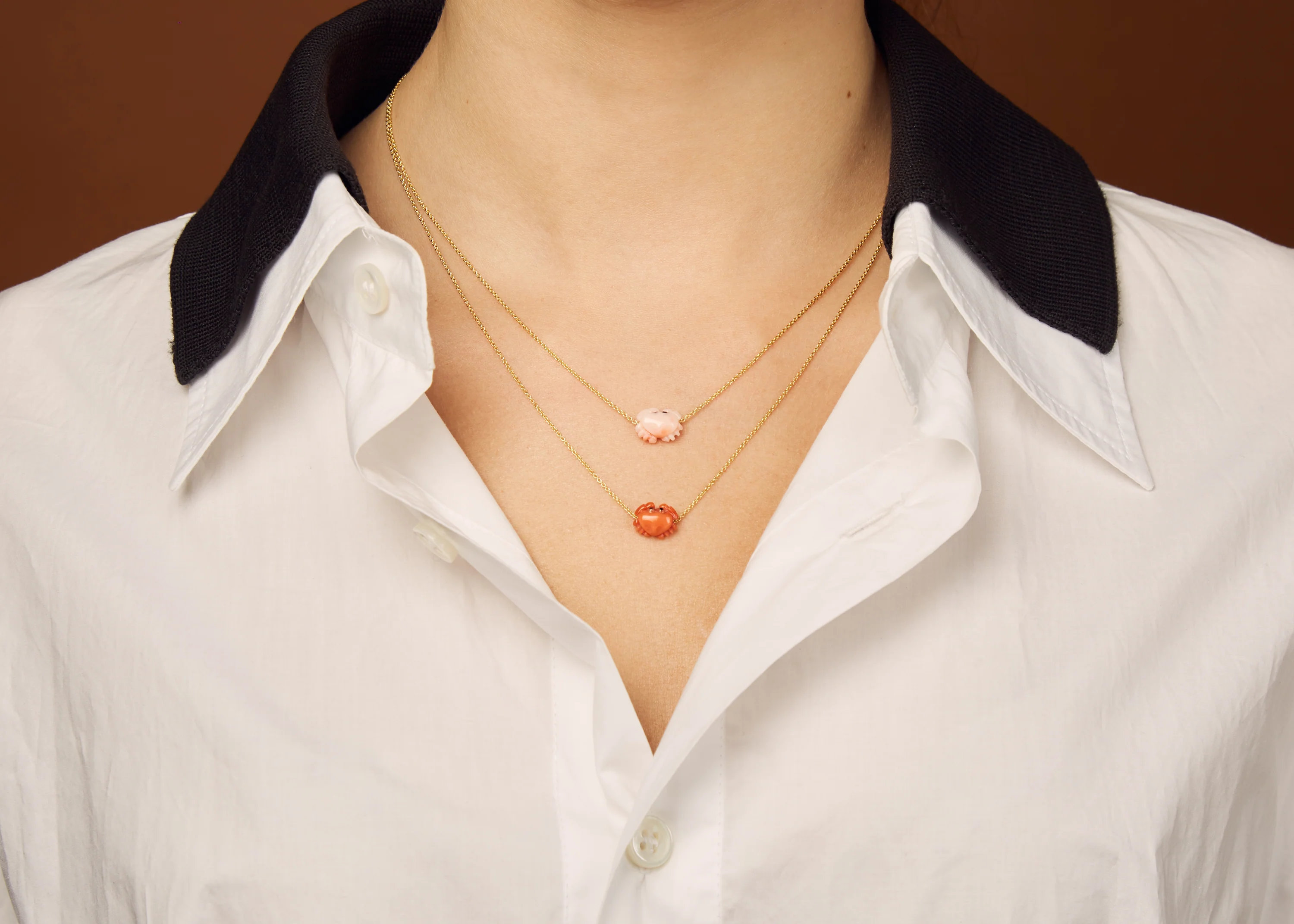 mini cangrejo rosso collana