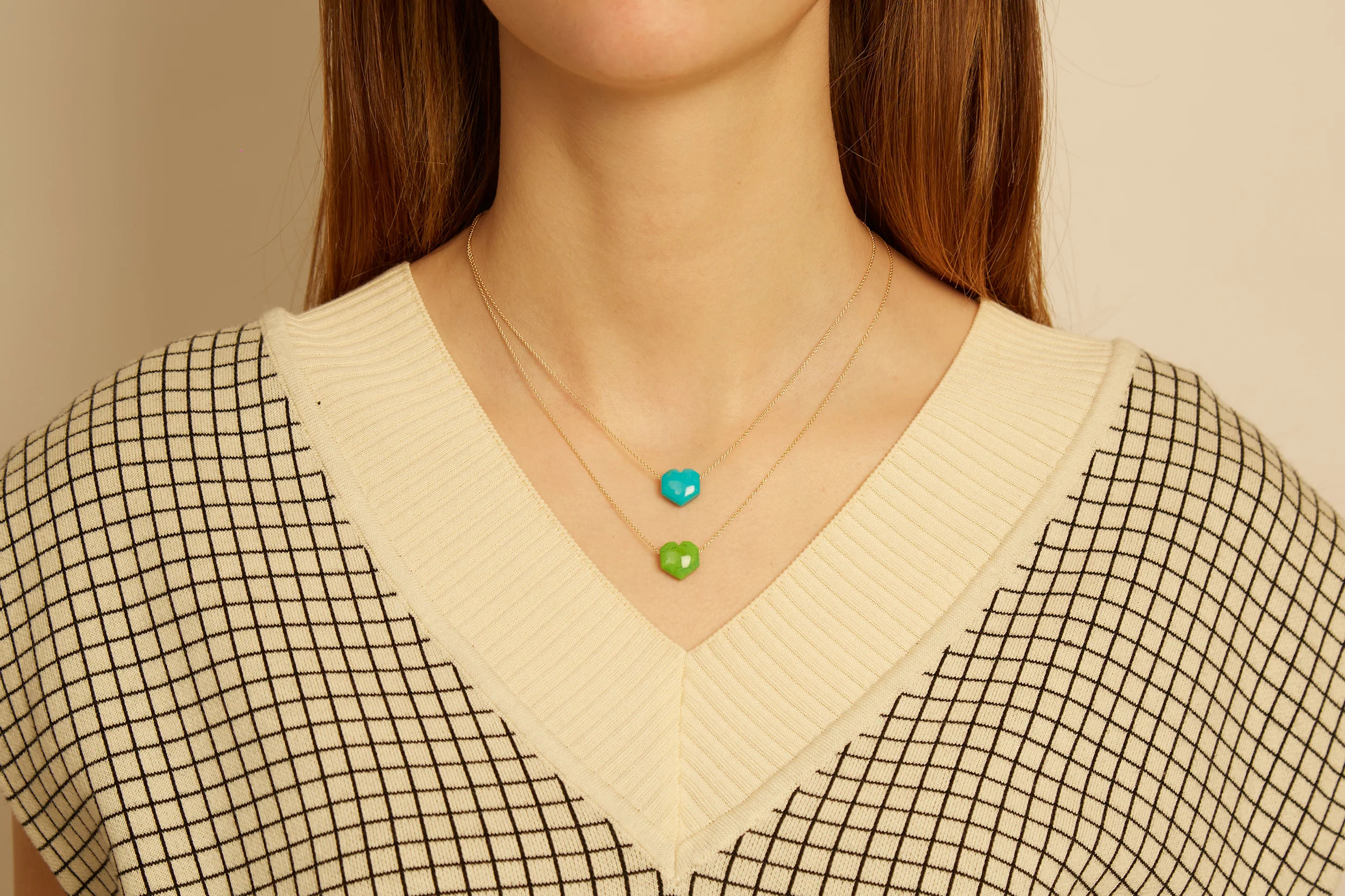 corazon turchese collana