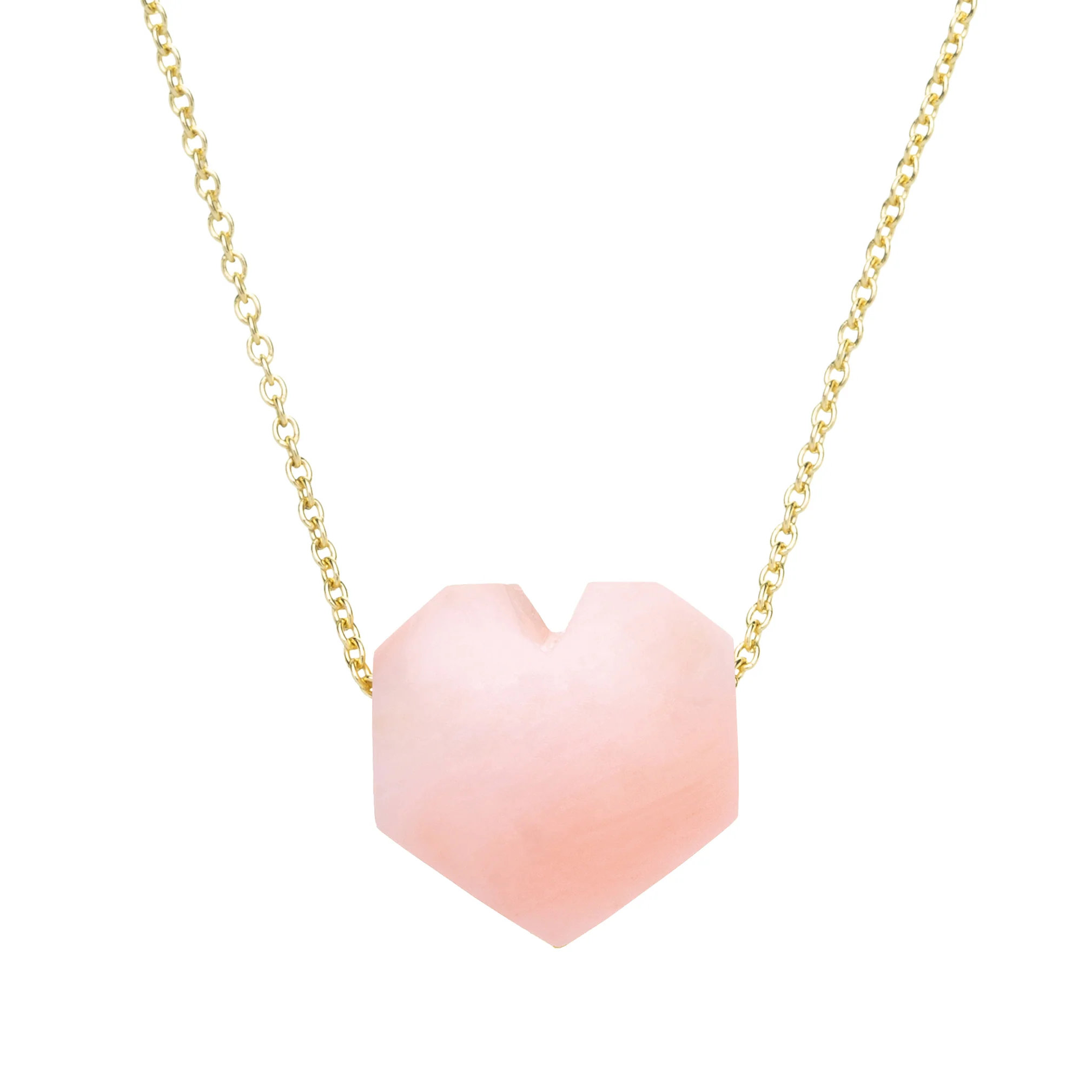 corazon opale rosa collana
