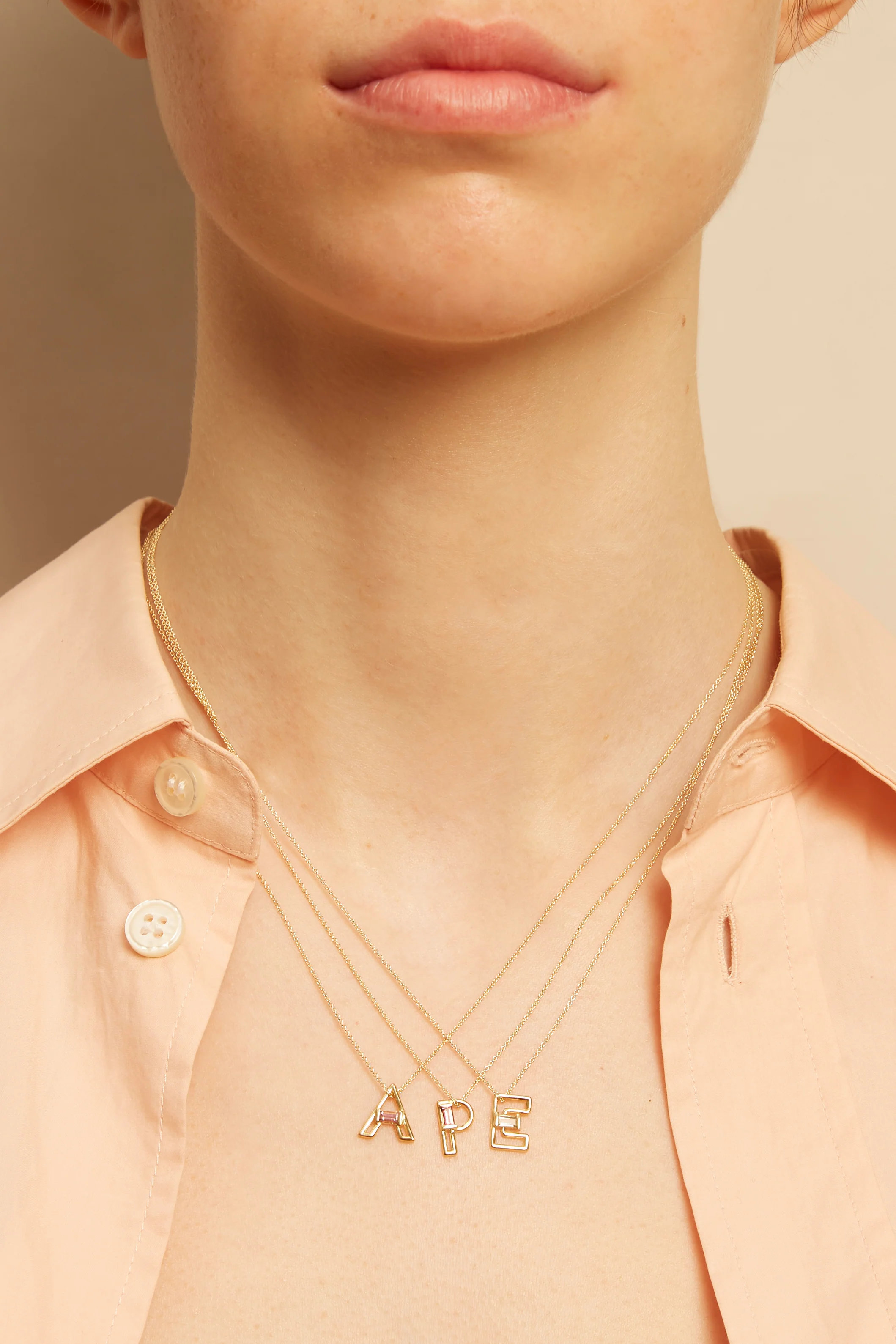 letra e ametista collana