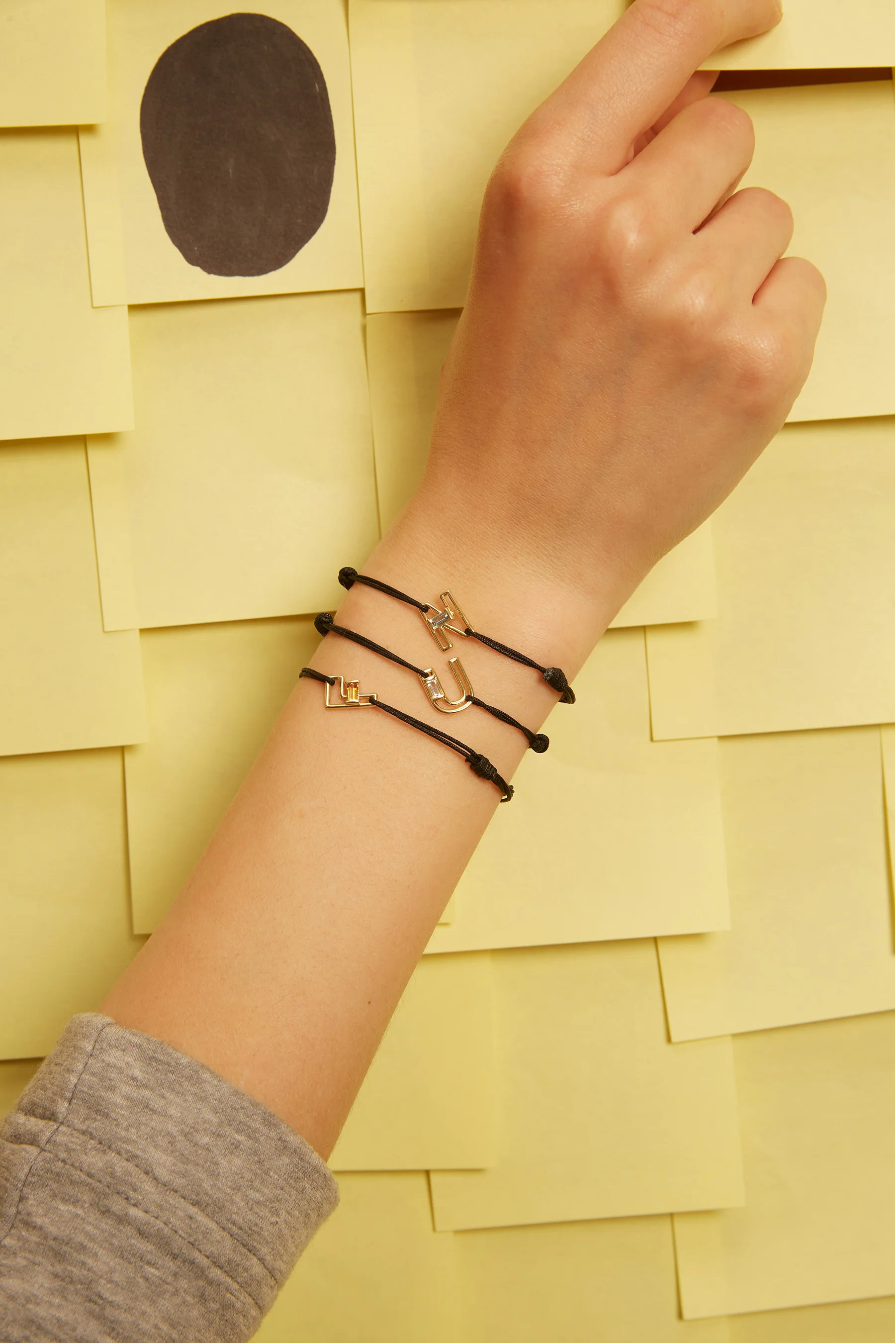 letra f citrino bracciale cordino