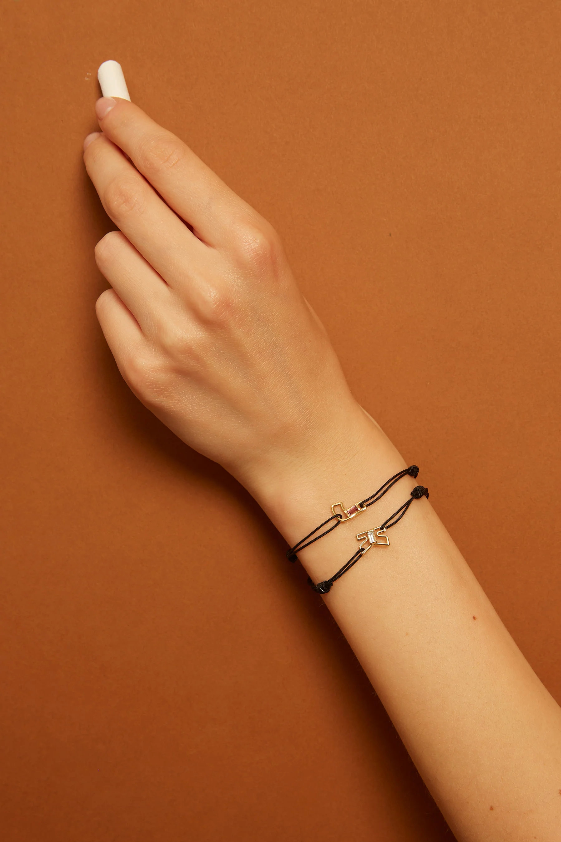 letra k ametista bracciale cordino