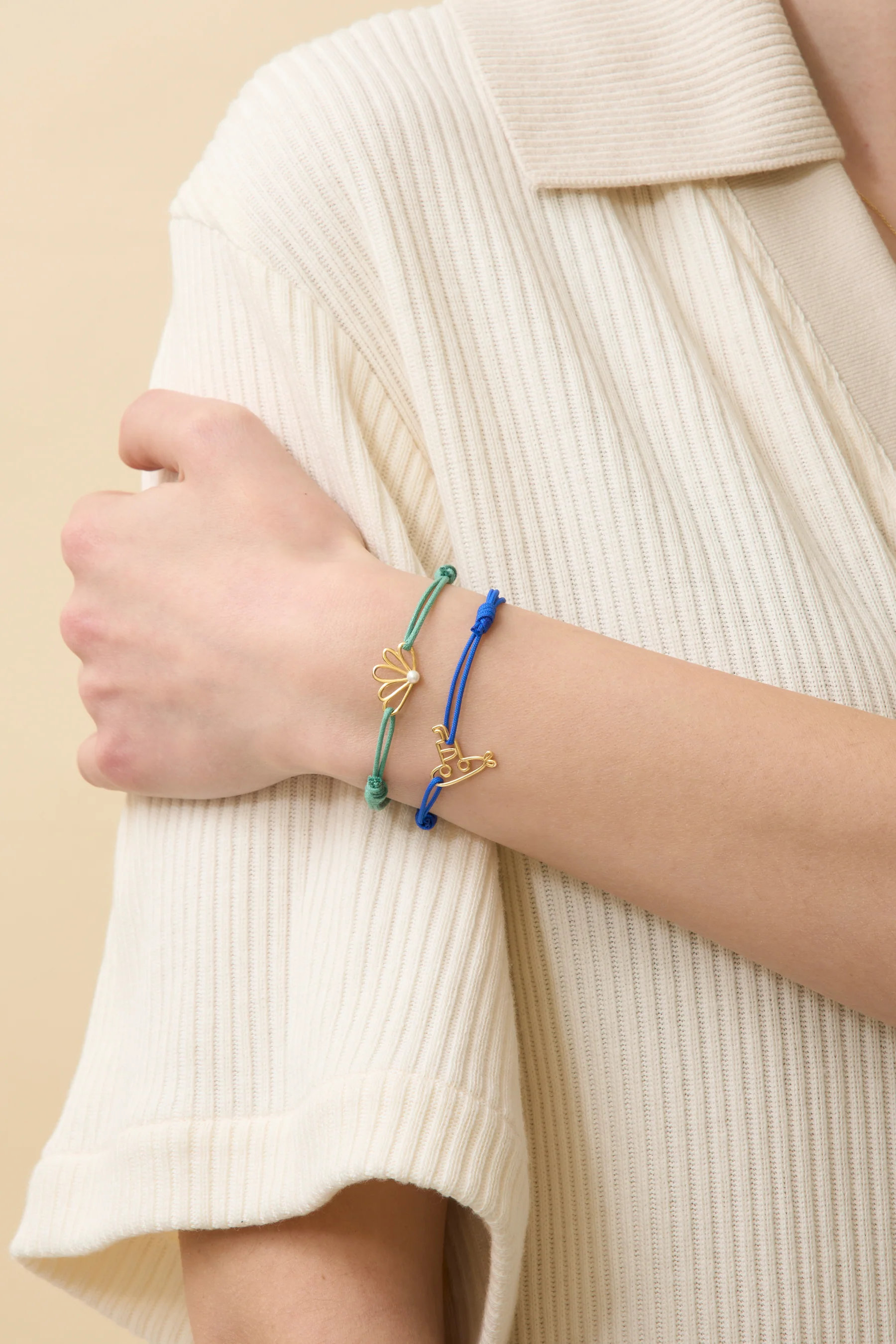 pernula perla bracciale cordino