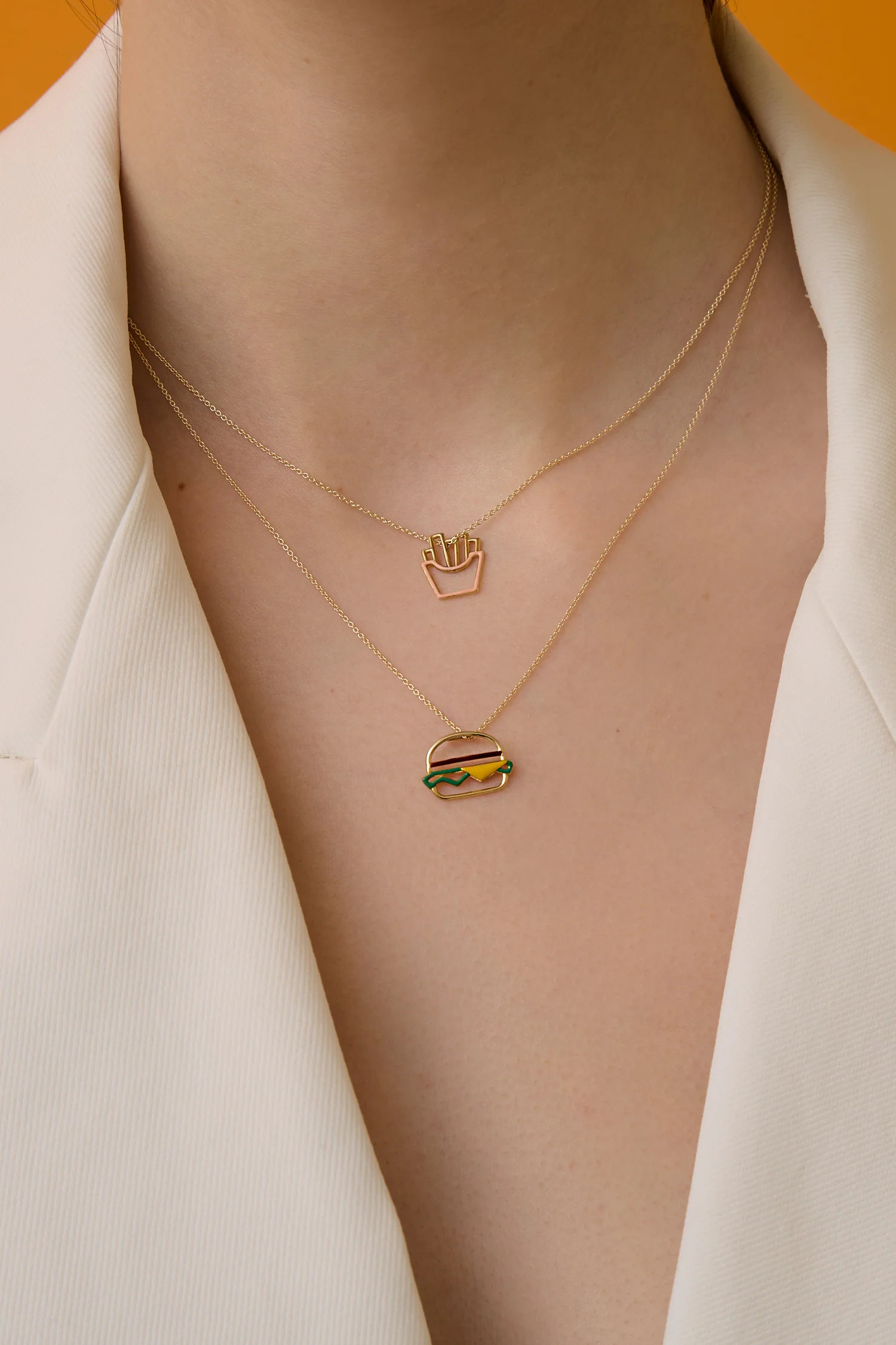 hamburger enamel collana